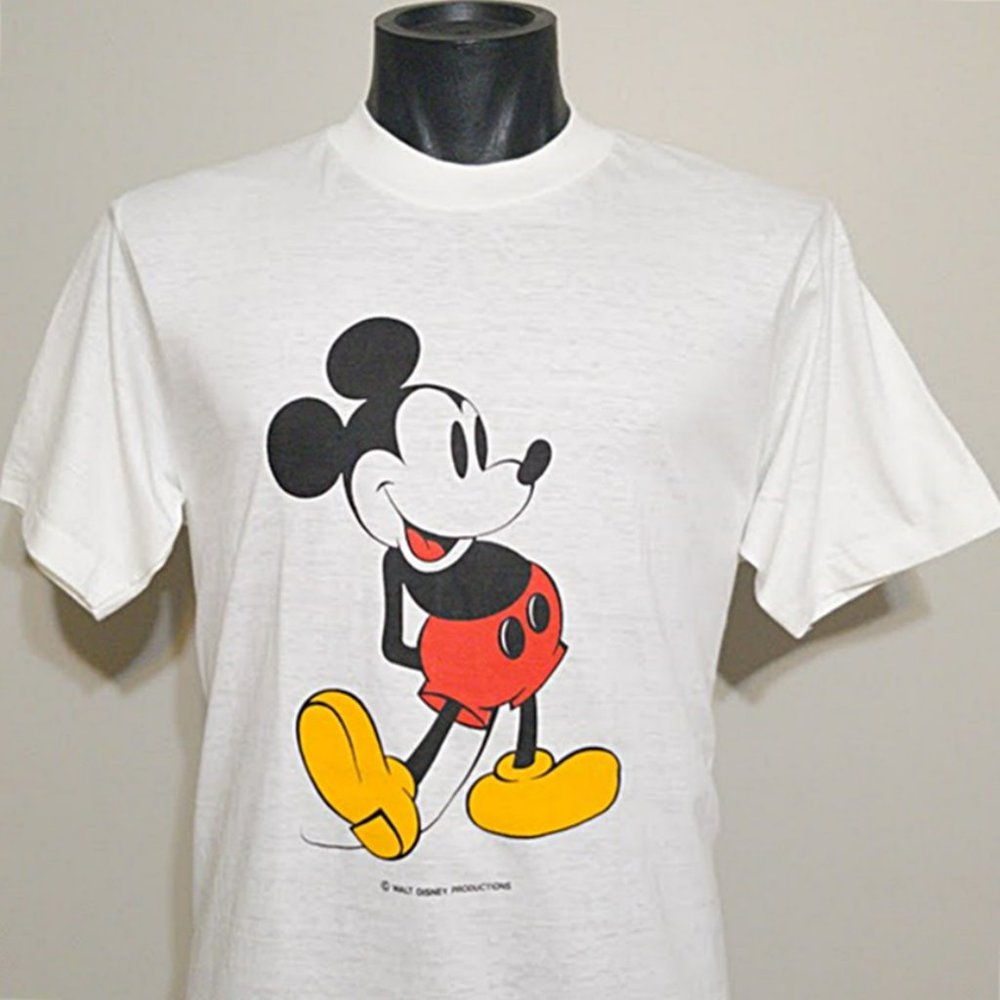 Nos Vintage Mickey Mouse Tee  L 90s Jerzees Walt Disney Productions USA T Shirt